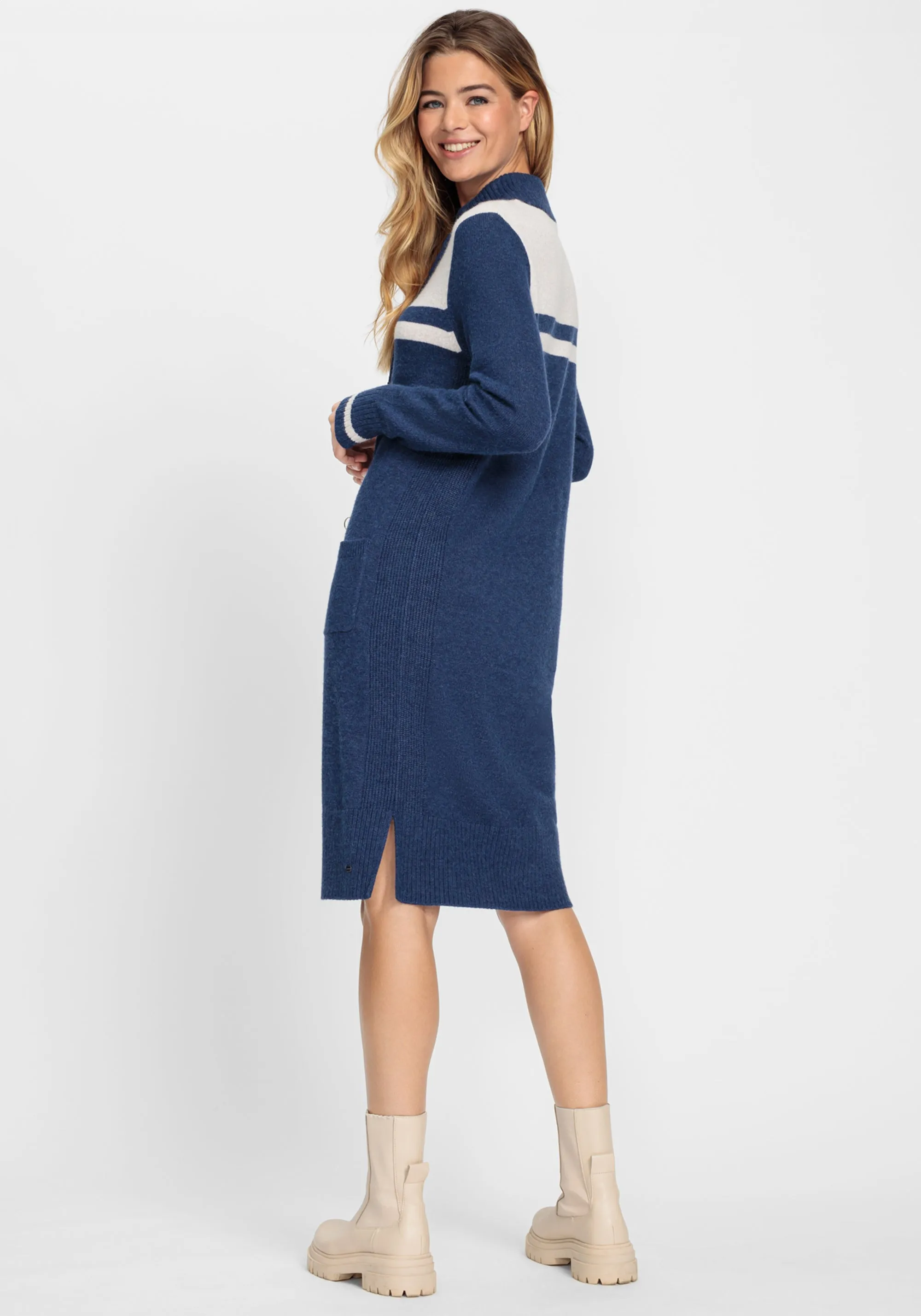 1/4 Zip Sleeve Sweater Dress