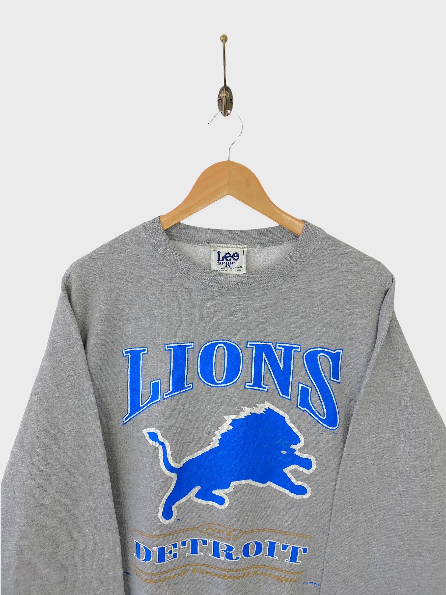 1997 Detroit Lions USA Made NFL Vintage Sweatshirt Size 8