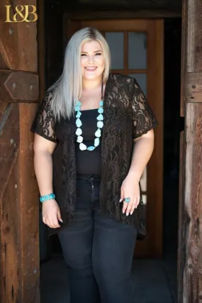 311   Sydney Dark Olive Lace Kimono