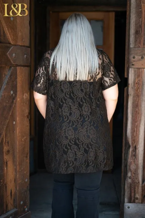 311   Sydney Dark Olive Lace Kimono