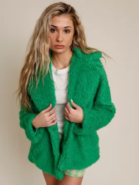 3RD AVE KELLY GREEN TEDDY COAT