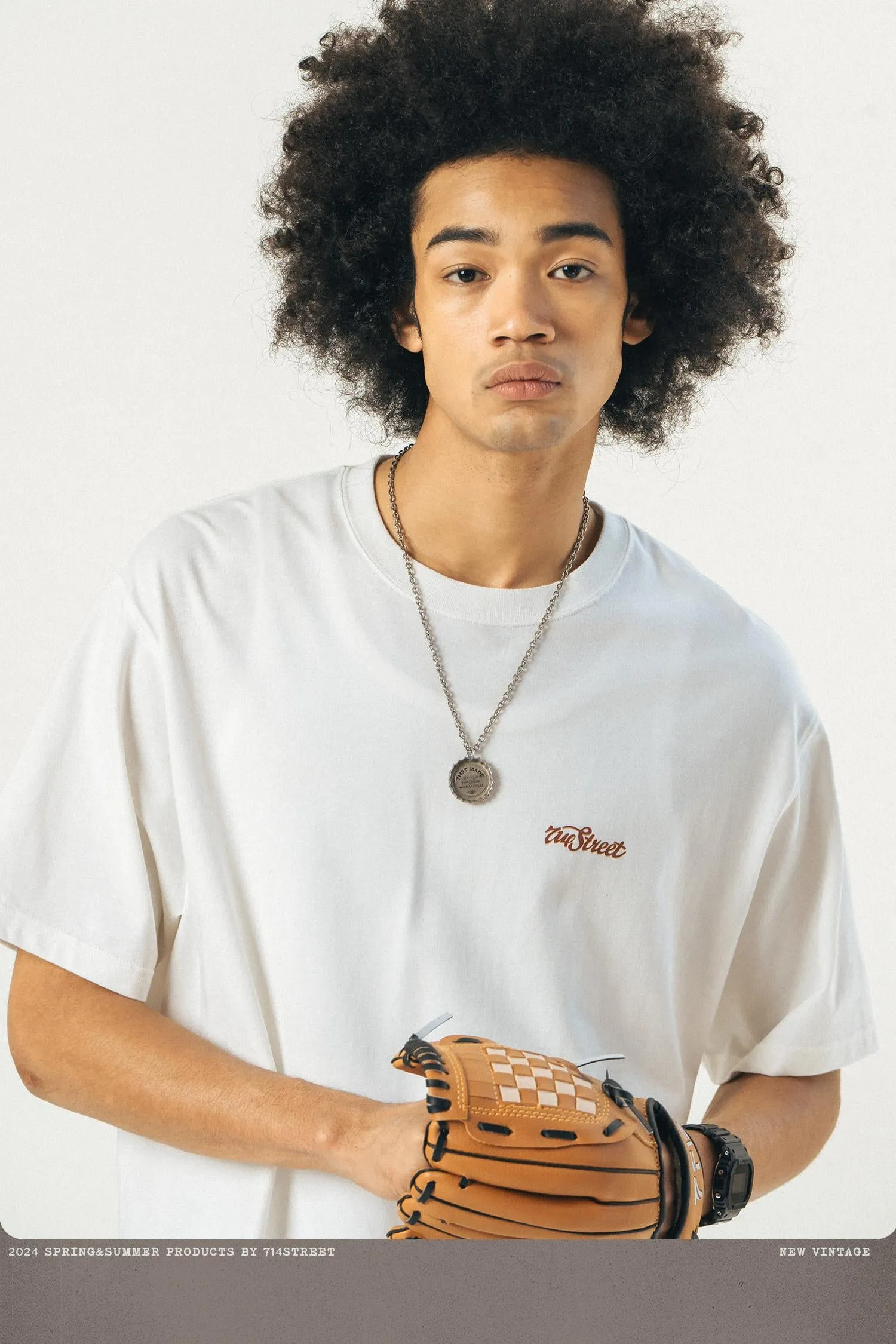 714STREET プリントシンプルTシャツ 714ST012