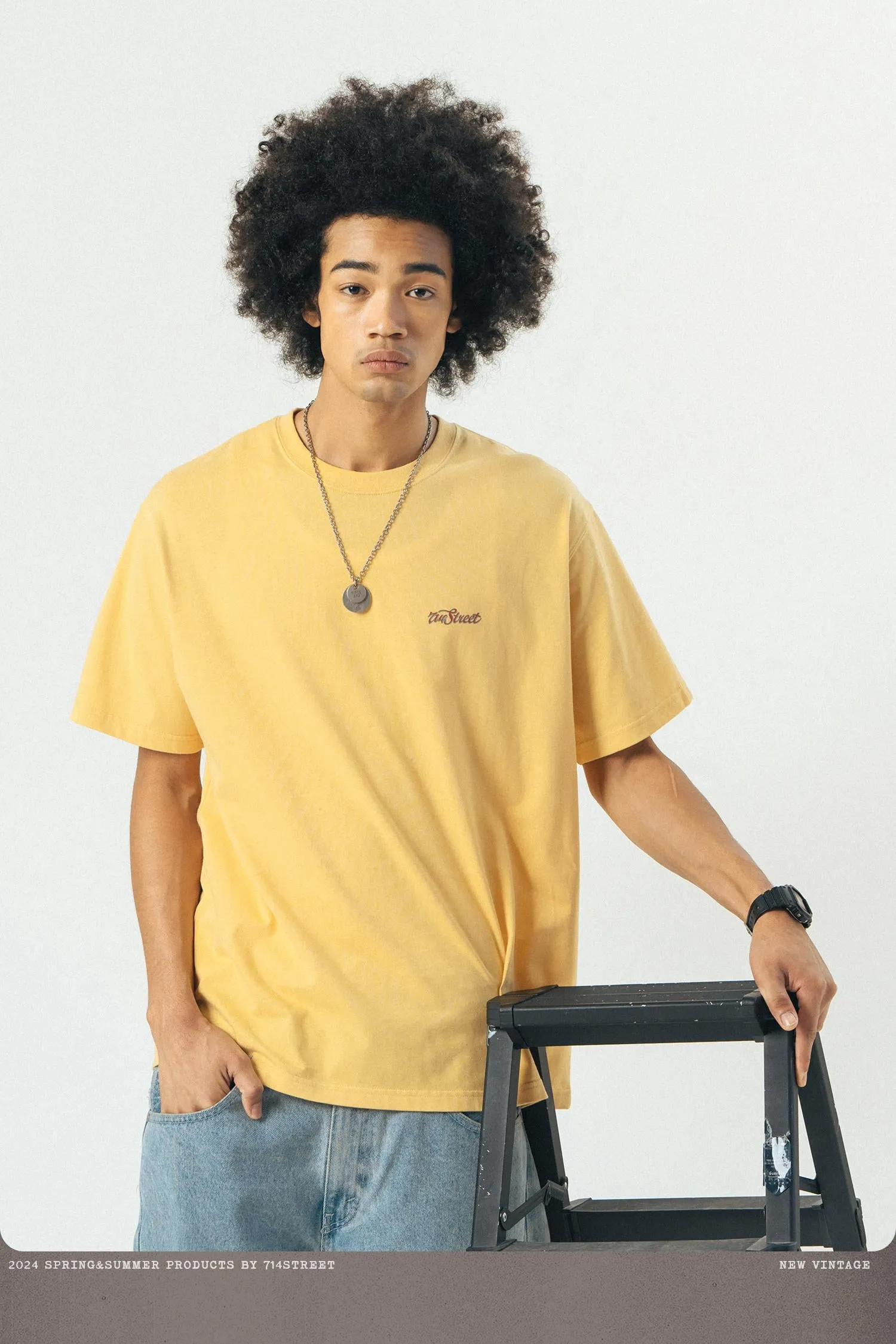 714STREET プリントシンプルTシャツ 714ST012