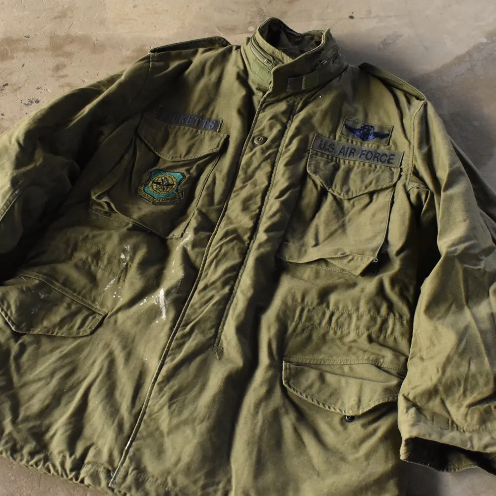’85 U.S.ARMY M-65 フィールドジャケット ワッペン付き！ ブラスジップ 240320