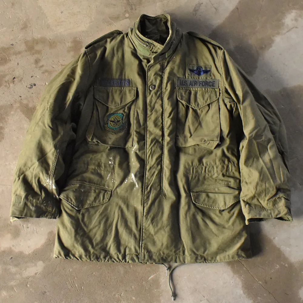 ’85 U.S.ARMY M-65 フィールドジャケット ワッペン付き！ ブラスジップ 240320