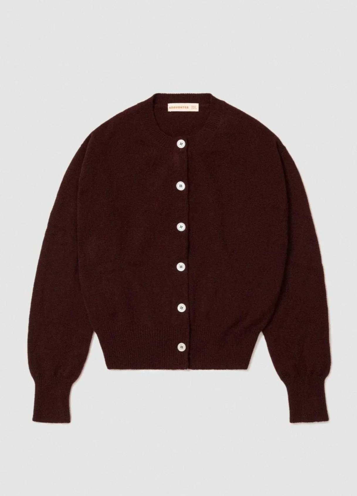 Ada Crewneck Cardigan in Burgundy