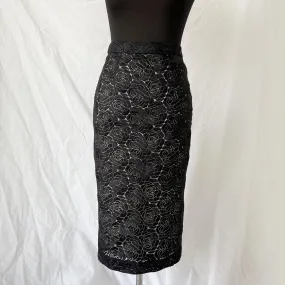 A.L.C. black embroidered pencil skirt