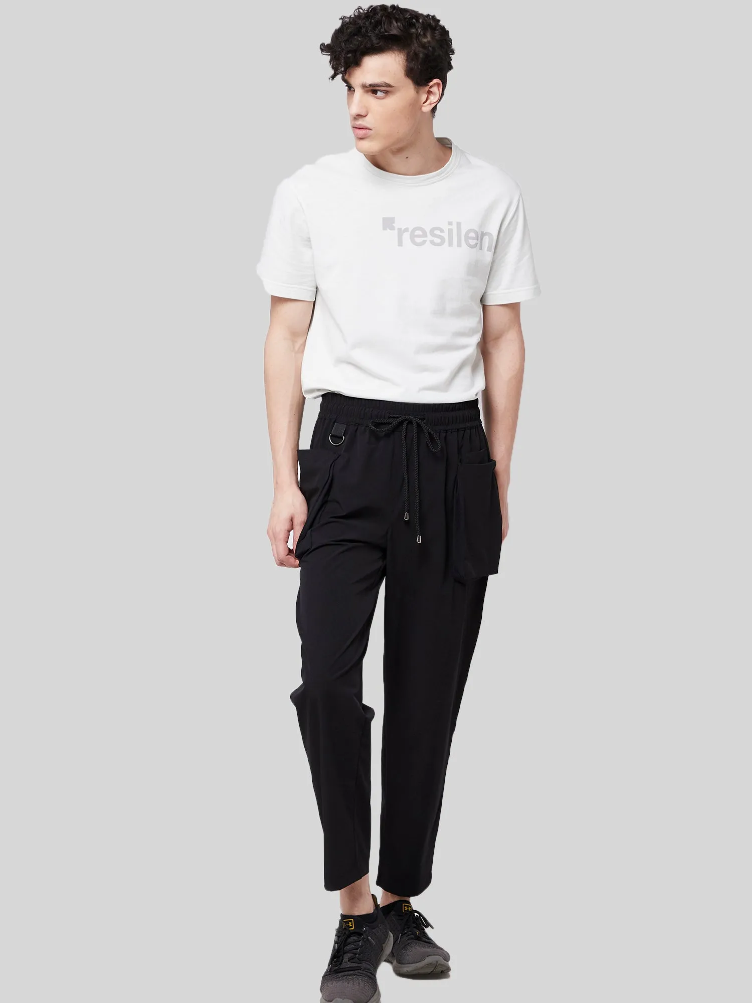 All Black Utilitarian Cargo Male Pants