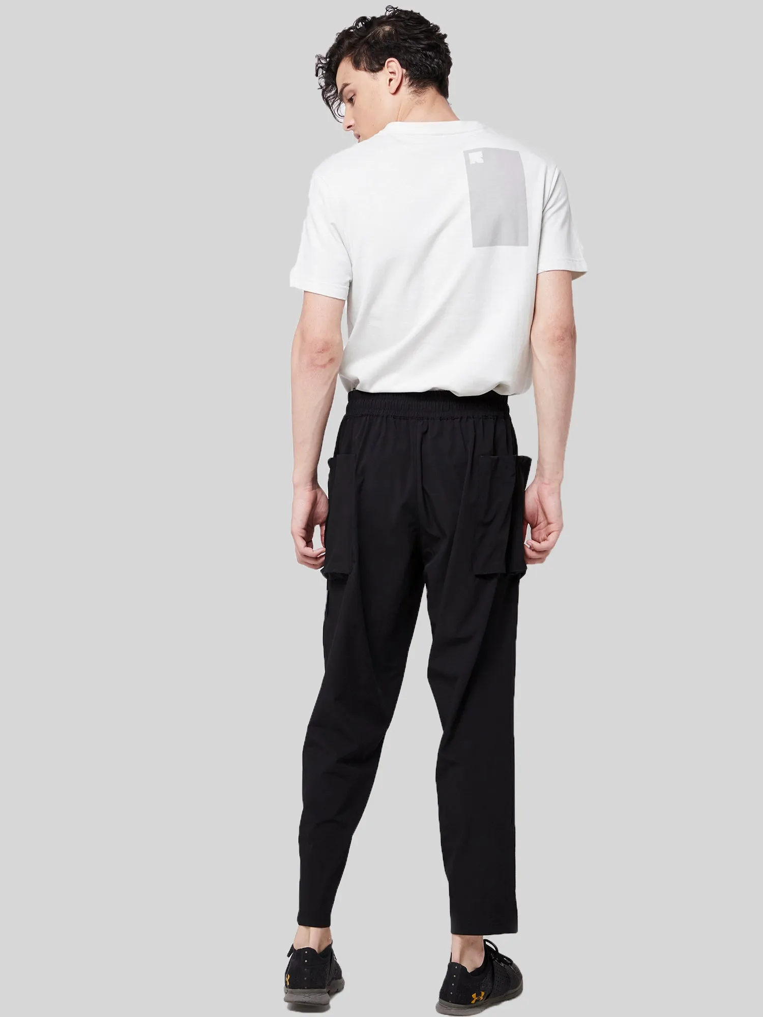 All Black Utilitarian Cargo Male Pants