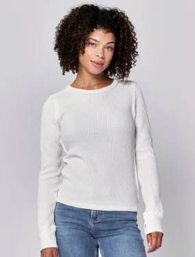 ANIA THERMAL LONG SLEEVE FITTED TOP WHITE