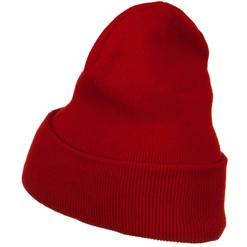 Big Stretch Plain Cuff Long Beanie
