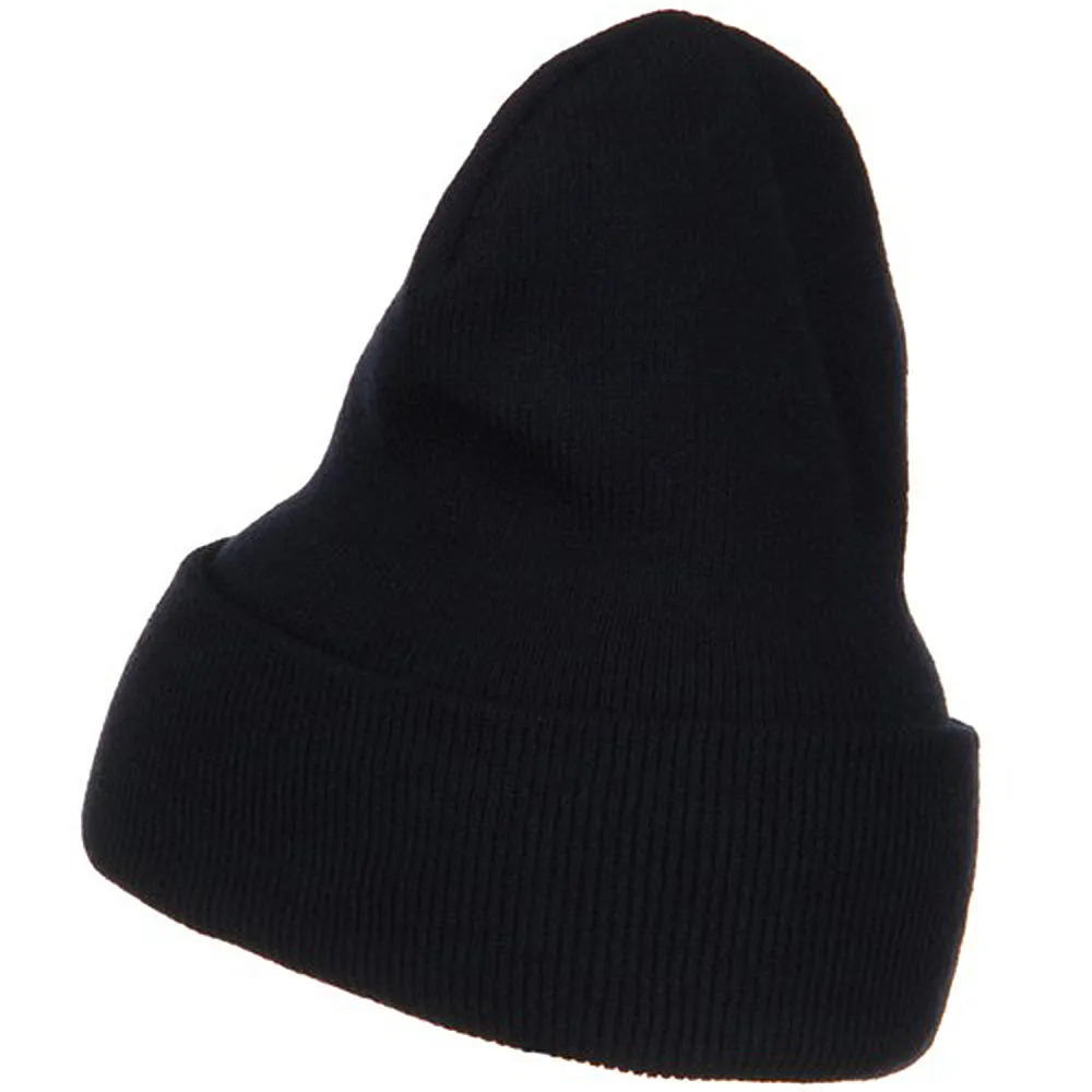 Big Stretch Plain Cuff Long Beanie