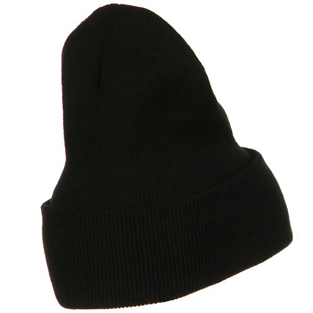 Big Stretch Plain Cuff Long Beanie