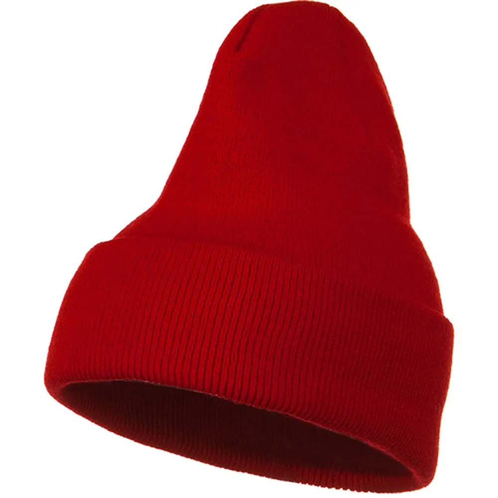 Big Stretch Plain Cuff Long Beanie
