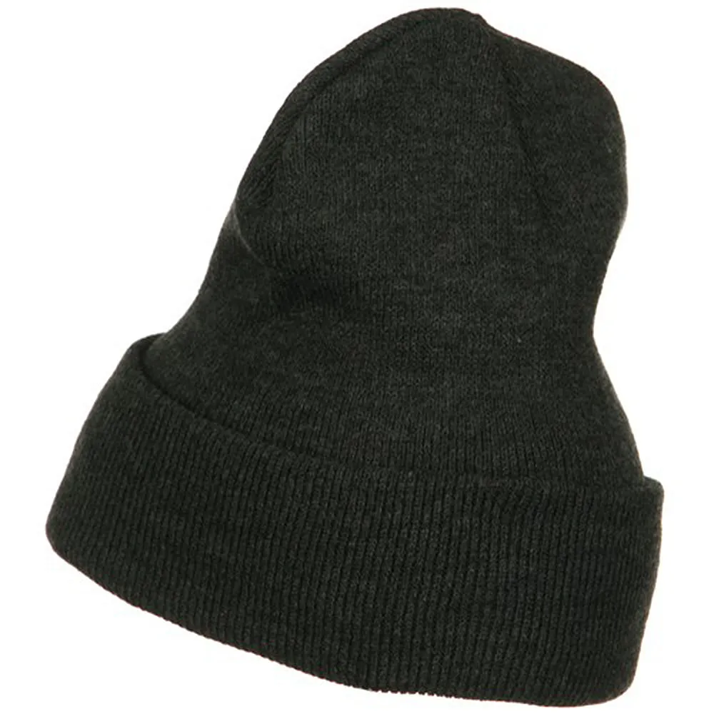 Big Stretch Plain Cuff Long Beanie