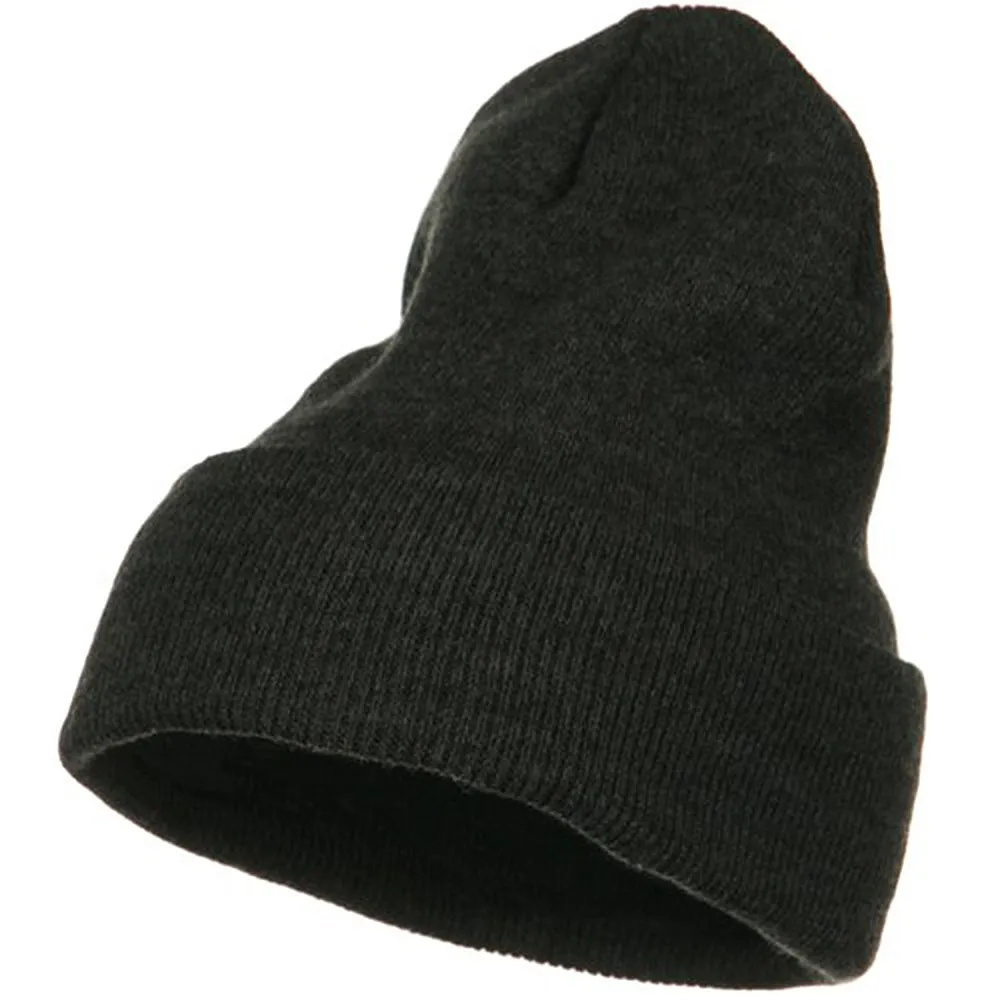 Big Stretch Plain Cuff Long Beanie