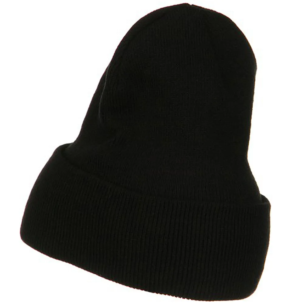 Big Stretch Plain Cuff Long Beanie