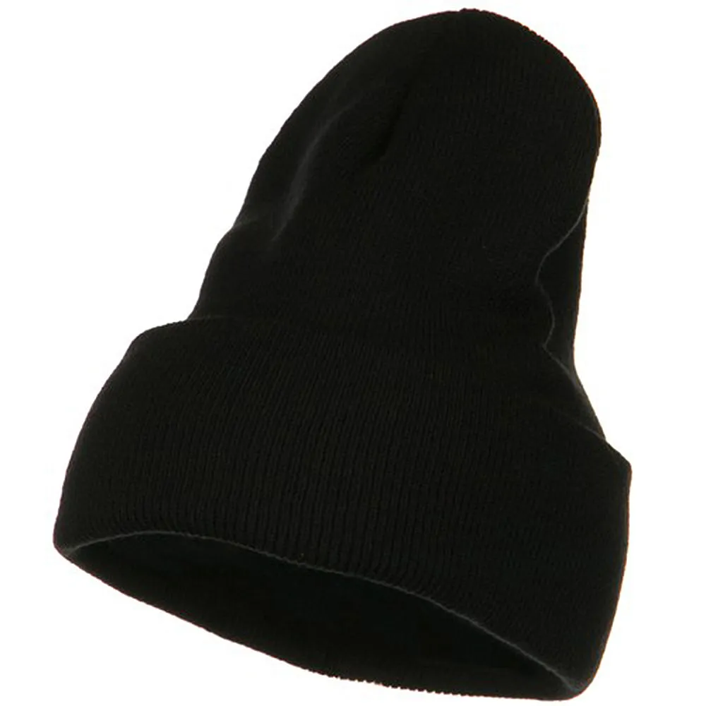 Big Stretch Plain Cuff Long Beanie
