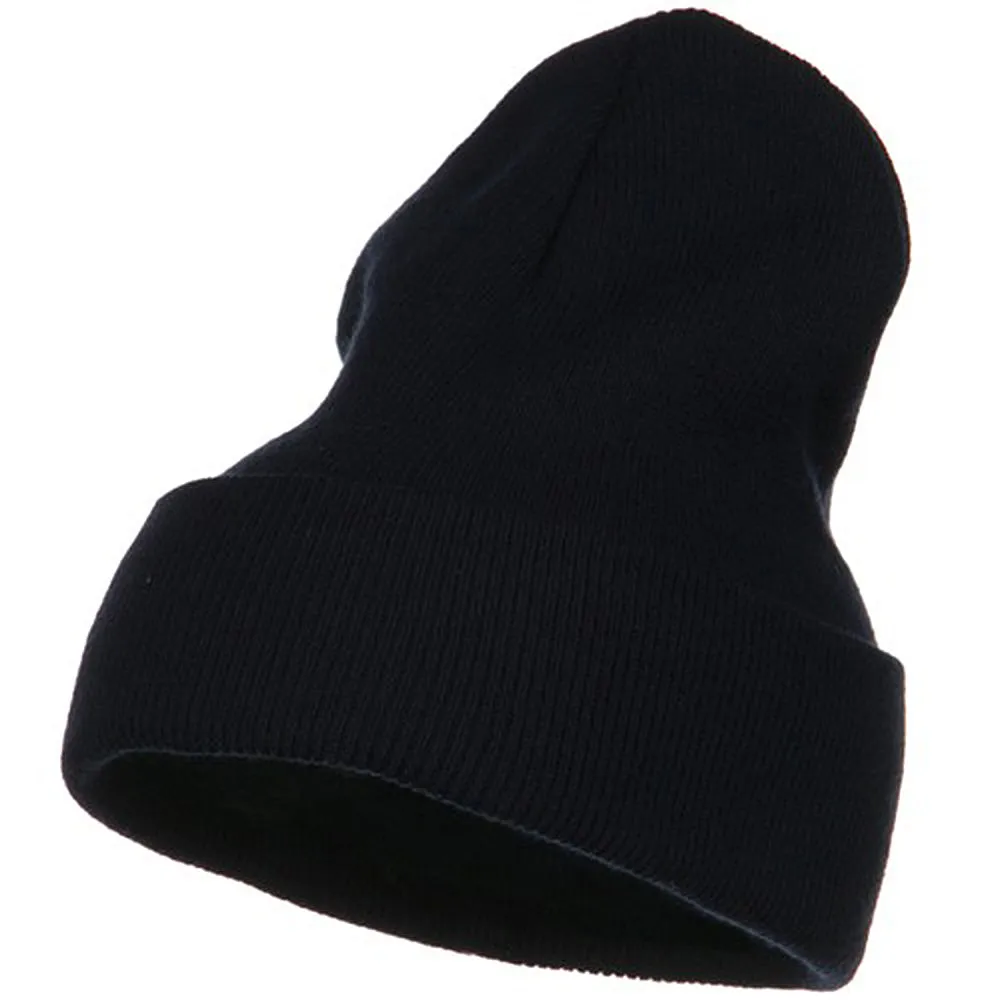 Big Stretch Plain Cuff Long Beanie