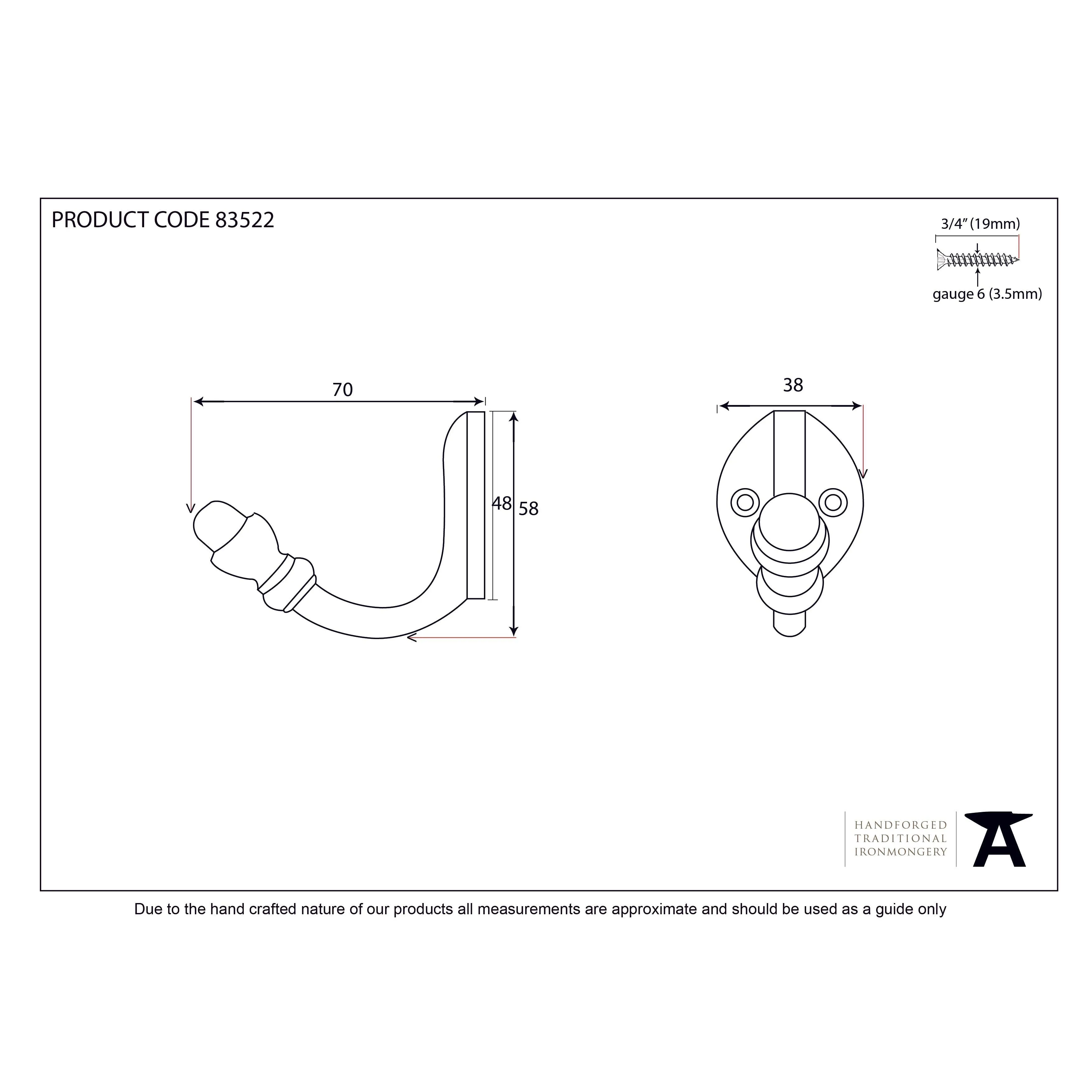 Black Coat Hook | From The Anvil