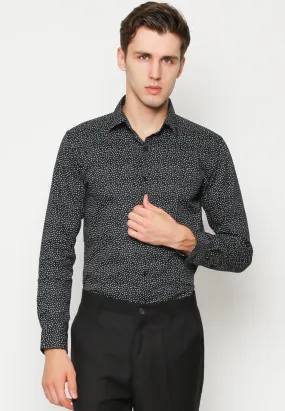 Black Geometric Print Shirt