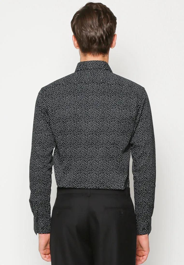 Black Geometric Print Shirt