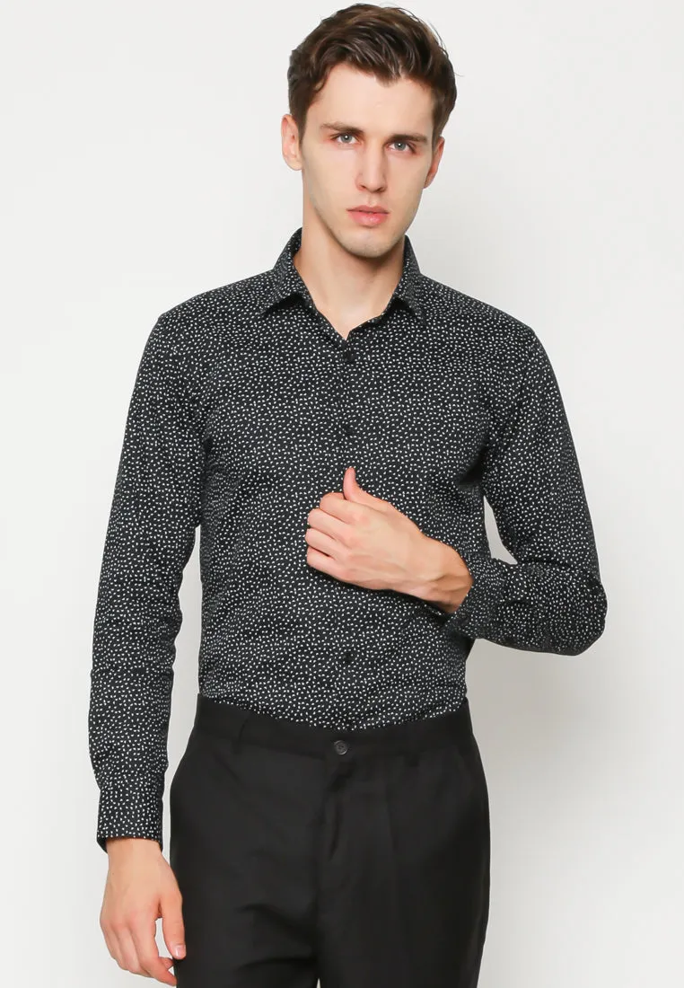 Black Geometric Print Shirt
