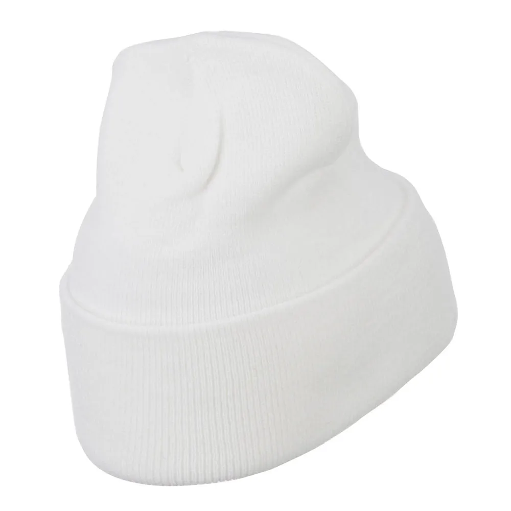 Black Ribbon Skin Cancer Embroidered Long Beanie
