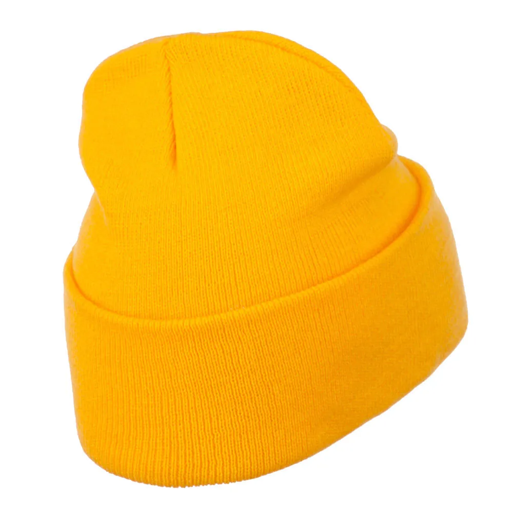 Black Ribbon Skin Cancer Embroidered Long Beanie