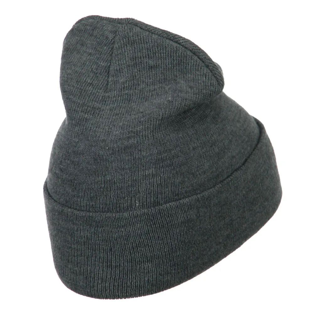 Black Ribbon Skin Cancer Embroidered Long Beanie