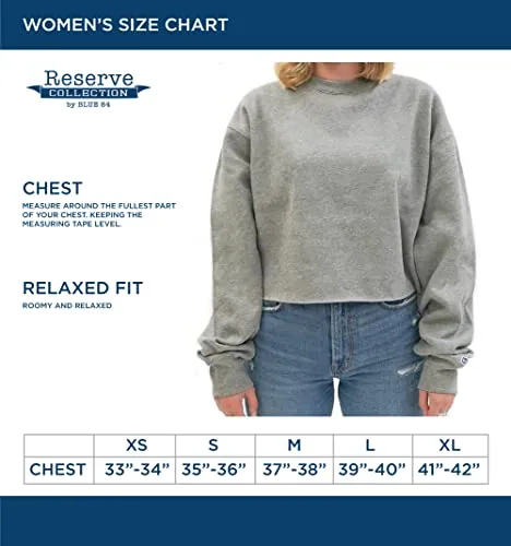 Blue 84 Women's Standard NCAA Officially Licensed Crop Crewneck Sweatshirt Campus Team Color, Small