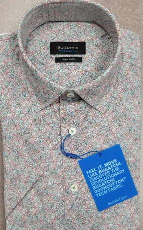 Bugatchi - Short Sleeve Shirt - OoohCotton Tech - 8 Way Stretch - Modern Fit - BF9415F40