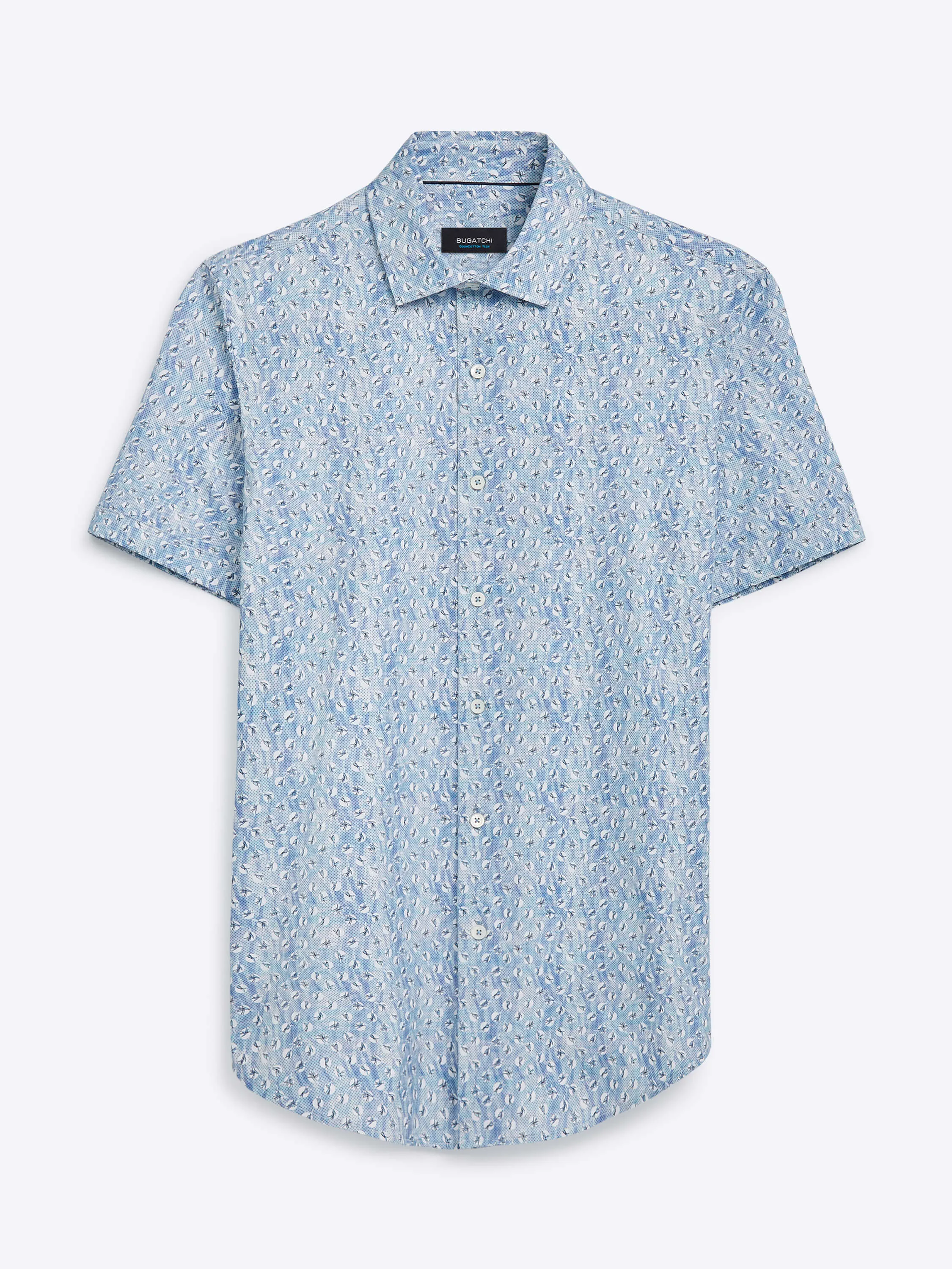 Bugatchi - Short Sleeve Shirt - OoohCotton Tech - 8 Way Stretch - Modern Fit - VF9265F40 Clearance