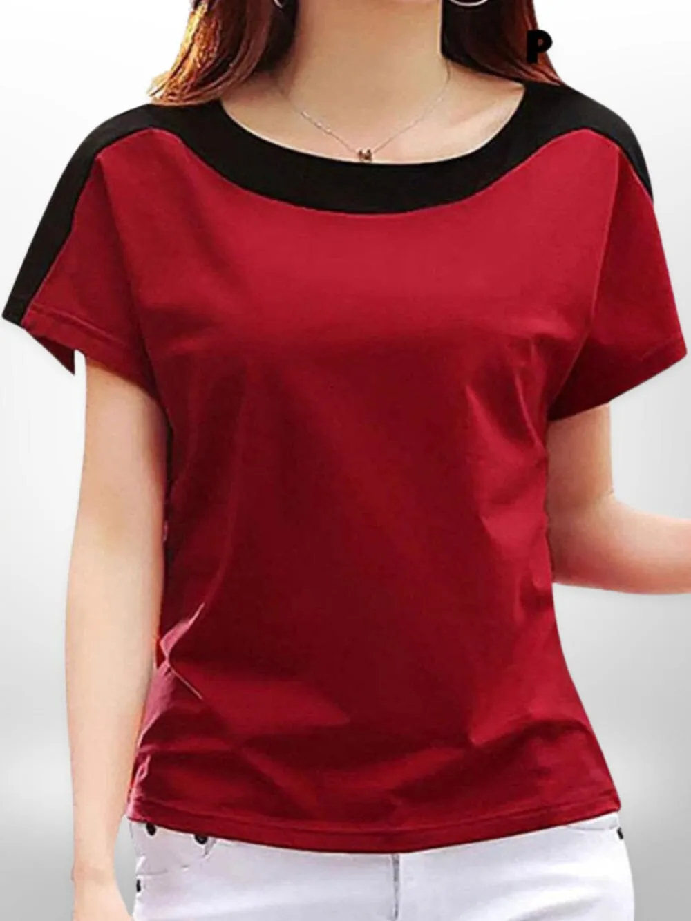 Butterfly Cut T-shirt Maroon