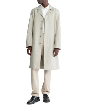 Calvin Klein Men's Classic Fit Button Front Trench Coat Beige Large
