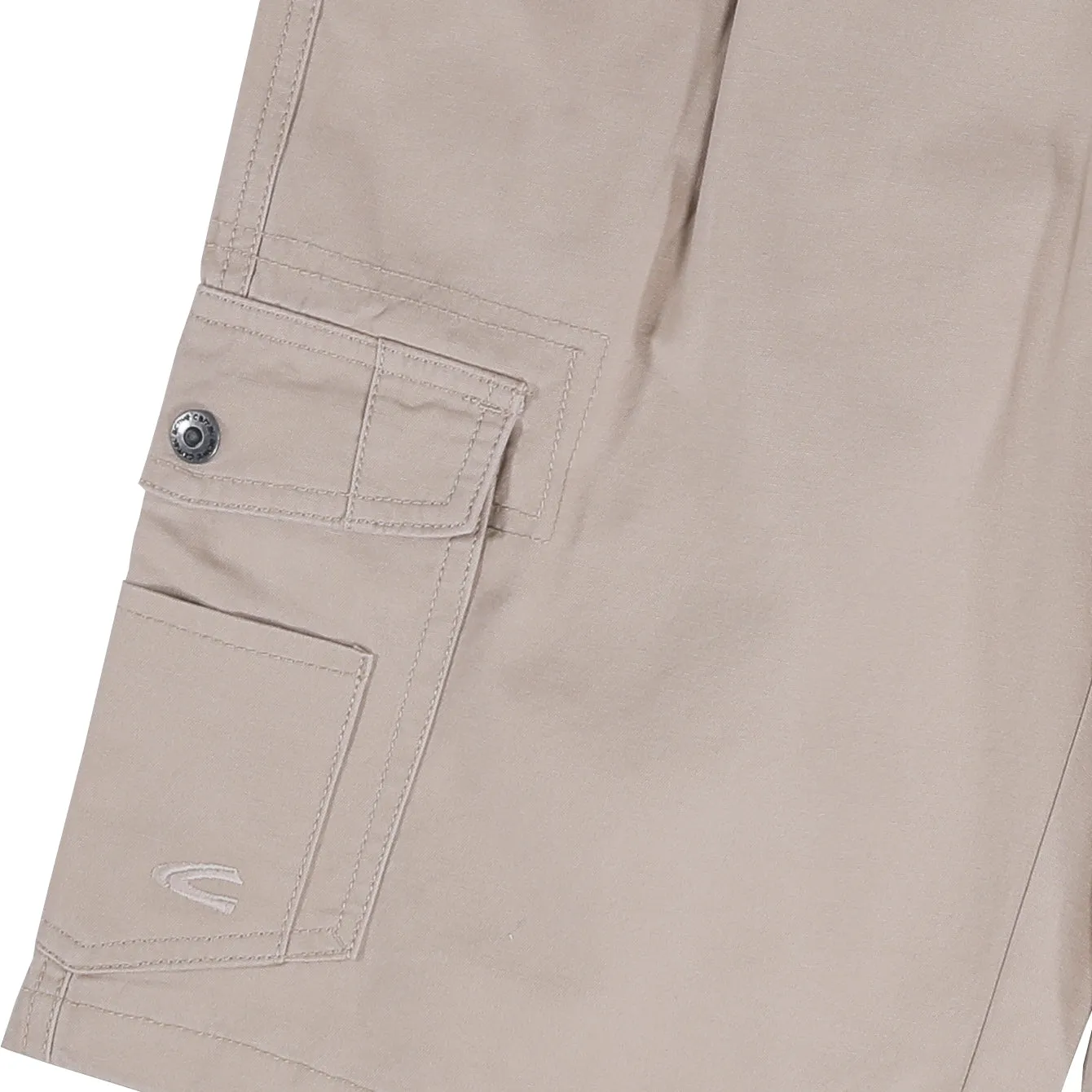 camel active Men Cargo Shorts in Regular Fit with Multipockets in 3 Colours Solid Cotton