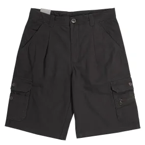 Cargo Shorts in Regular Fit with Pleats and Multipockets in 3 Colours Solid Cotton Canvas