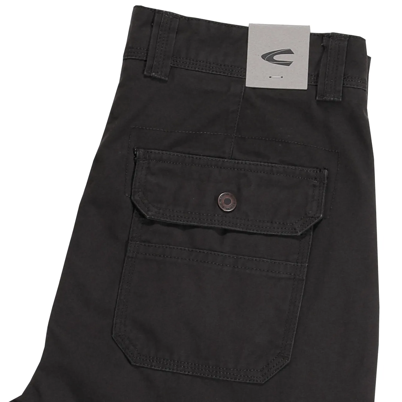 Cargo Shorts in Regular Fit with Pleats and Multipockets in 3 Colours Solid Cotton Canvas