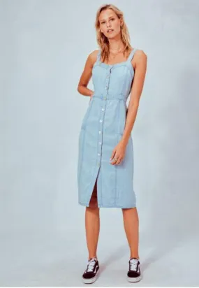 Carolina Light Blue Chambray Midi Tank Dress