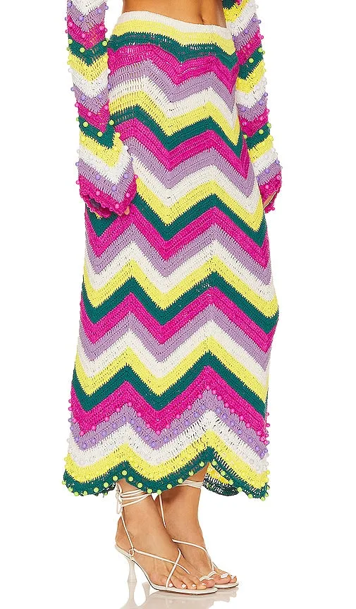 CeliaB Balearic Midi Skirt in Pink