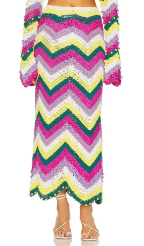 CeliaB Balearic Midi Skirt in Pink