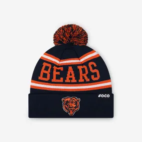 Chicago Bears Primary Logo Stripe Pom Beanie