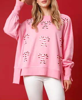Christmas Sequined Pullover Sweatshirt