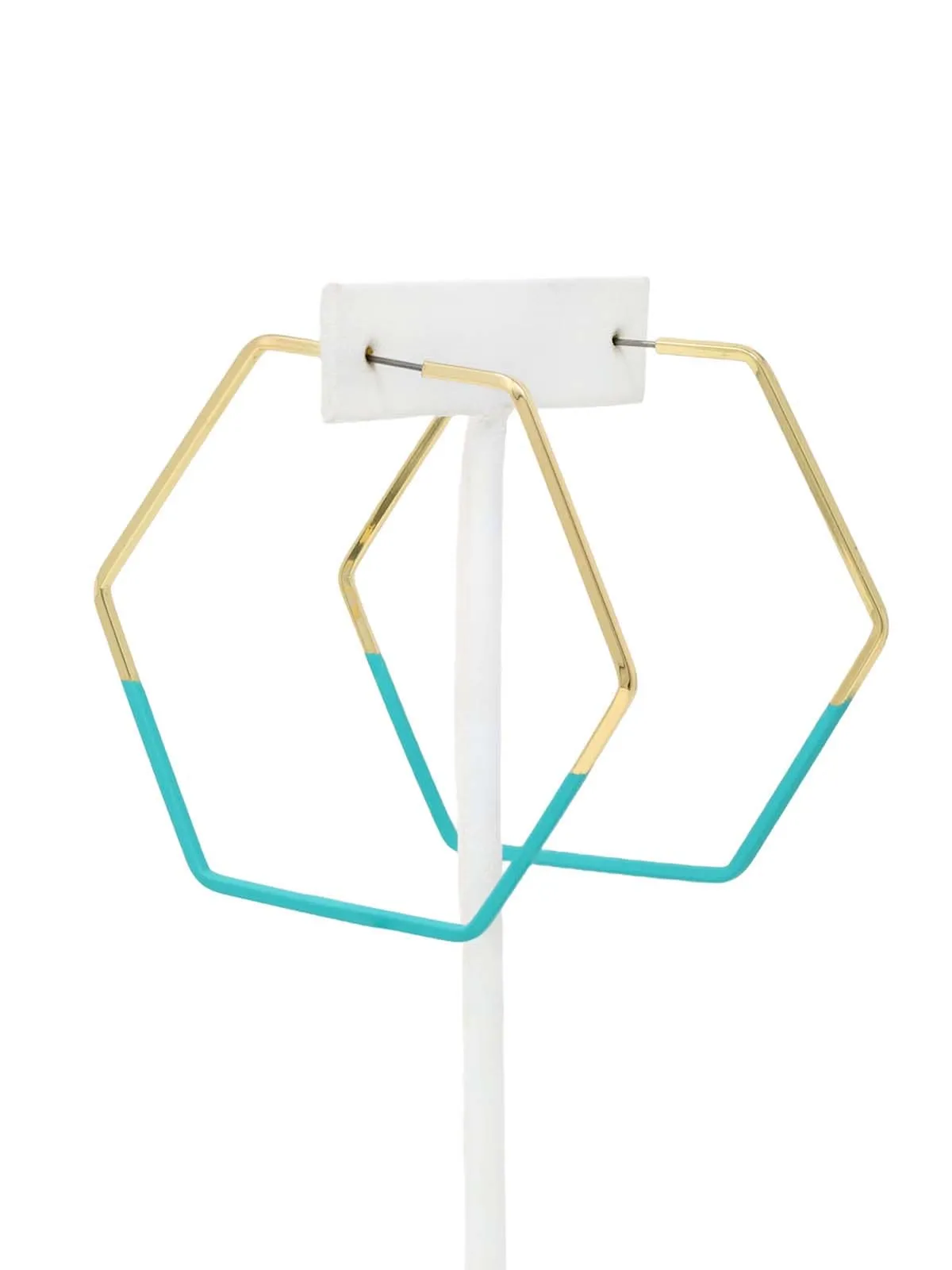 Colored Hexagon Hoop Earrings