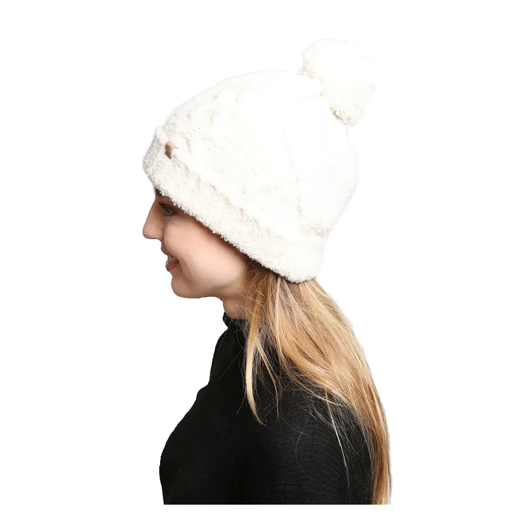 ComfyLuxe Solid Color Cable Knit Beanie