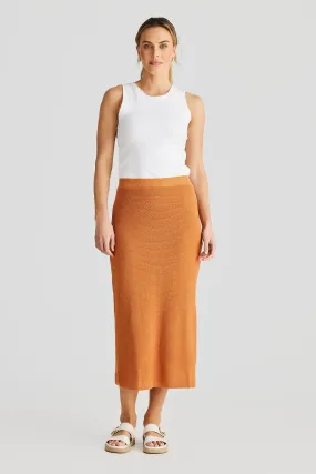 Crochet Midi Skirt - Terracotta