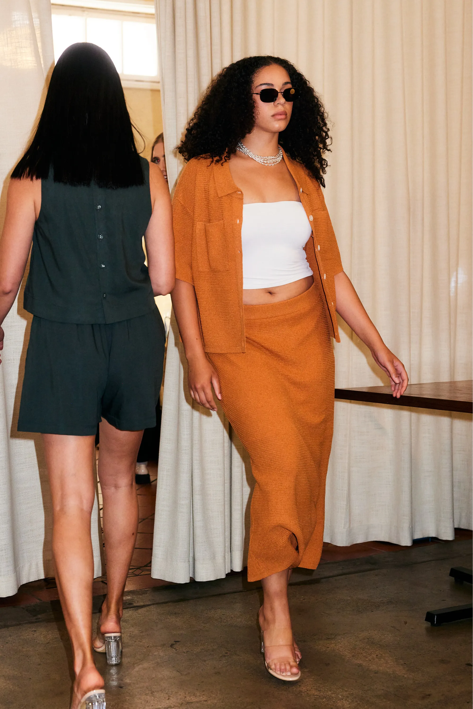 Crochet Midi Skirt - Terracotta