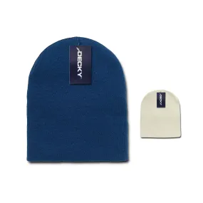 Decky KCSP Short Uncuffed Knit Beanies Hats Winter Warm Ski Skull Caps Blank