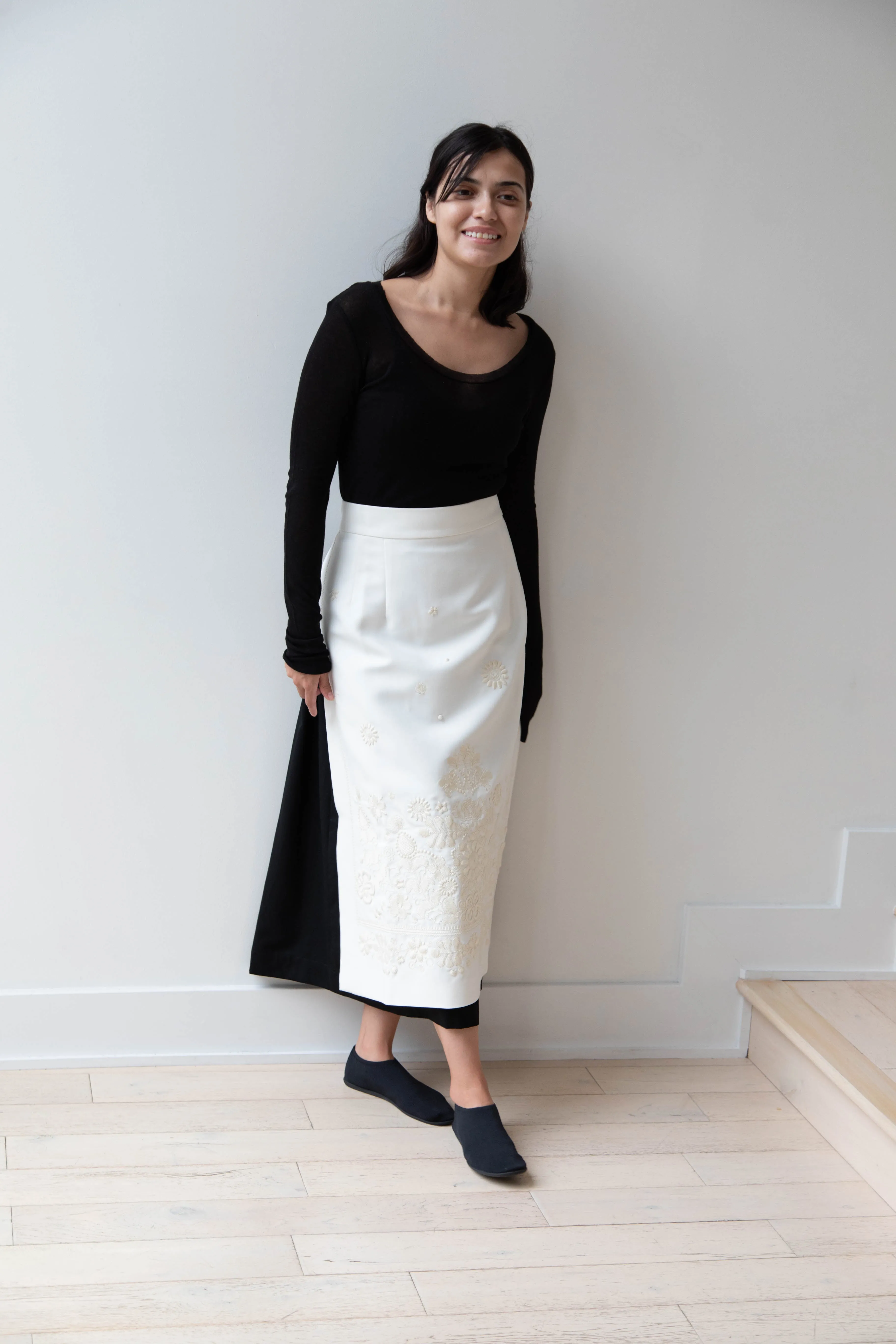 Delegan | Embroidered Plakhta in Milk