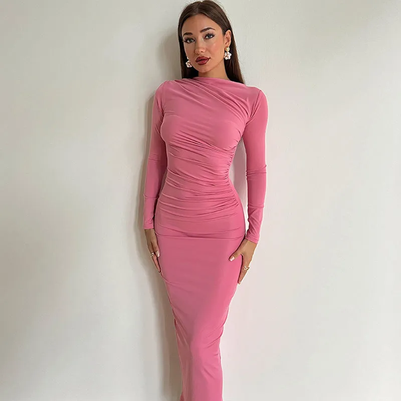 Donna Long Sleeve Sexy Maxi Dress